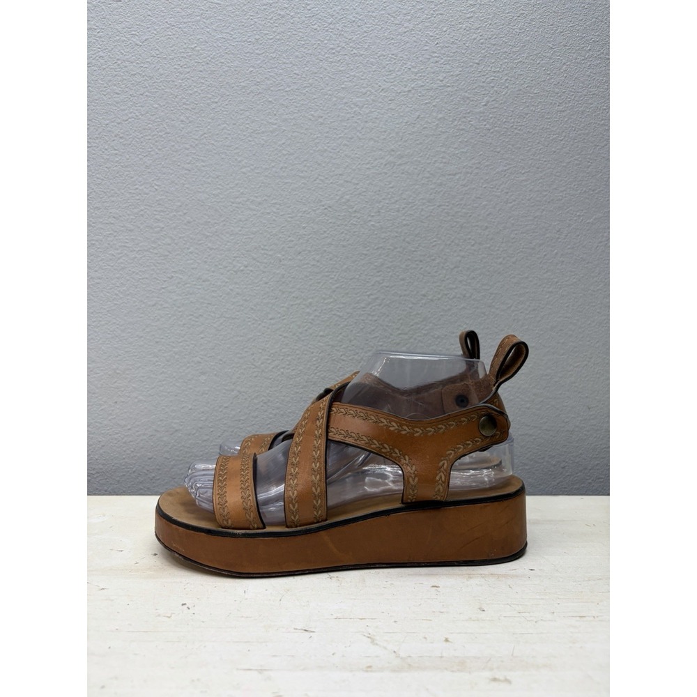Isabel Marant brown Leather Nuriee Strap Platform Sandals Size 37